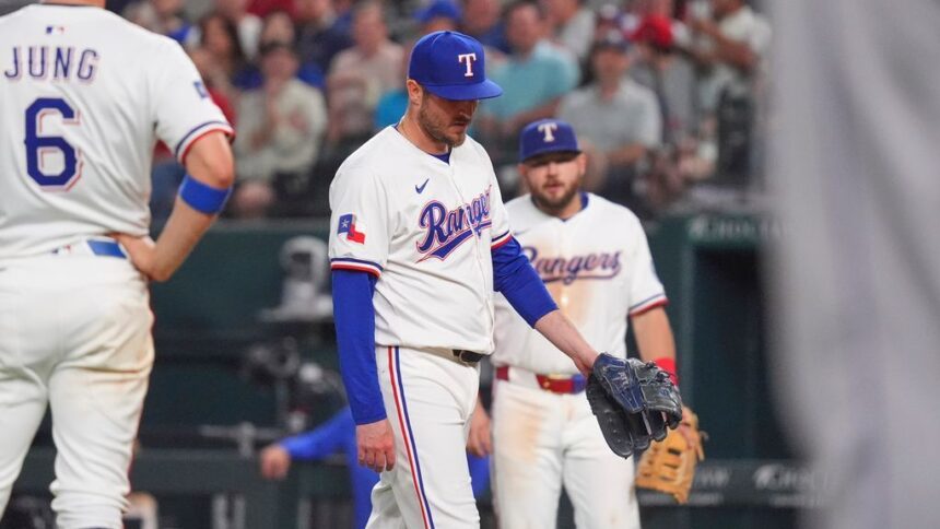 Jackson de los Rangers sale por golpe en la mano; Seager en duda.