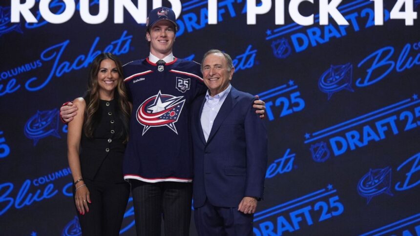 Meredith Gaudreau Emociona en el Draft NHL: Blue Jackets Eligen a Smith