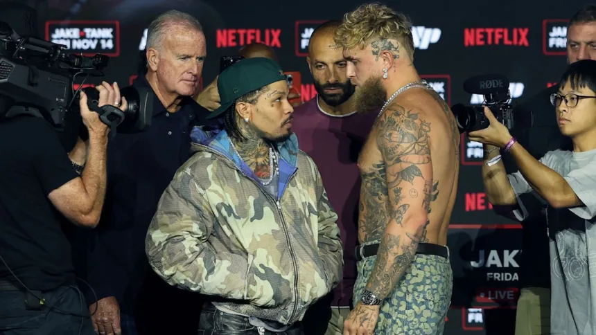 Paul vs Davis: Reglas reveladas, 195 lbs, 12 oz guantes para exhibición