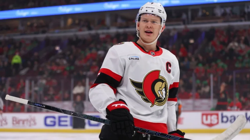 Tkachuk, capitán de los Senators, en evaluación tras derrota ante Predators