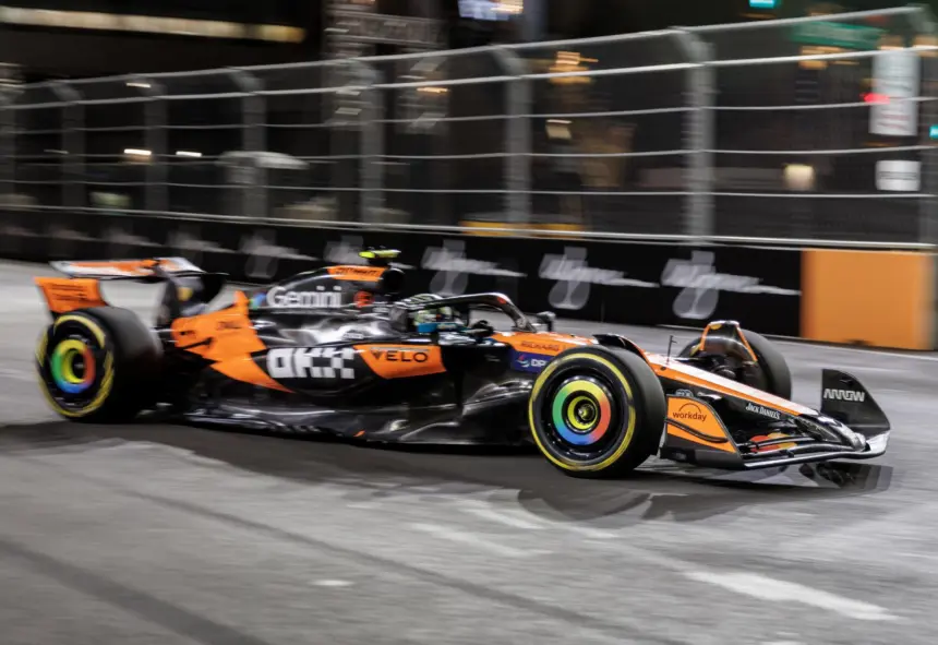 Norris Domina Libres 2 en Las Vegas: Bandera Roja Frena a Leclerc y Verstappen
