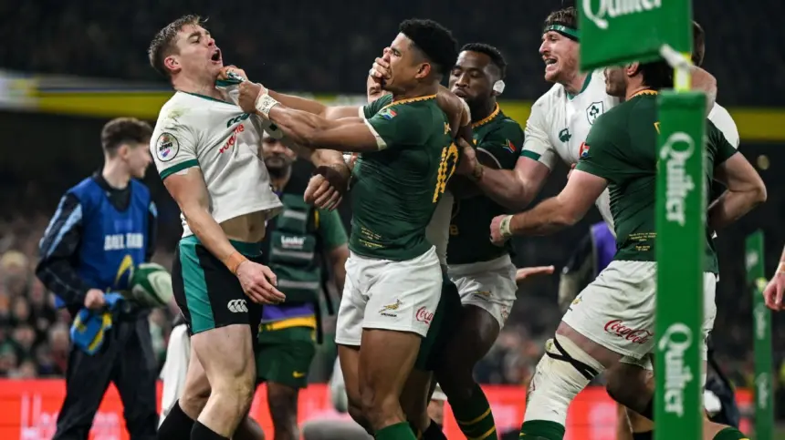 Springboks humillan a Irlanda en Dublín: Caos y victoria histórica