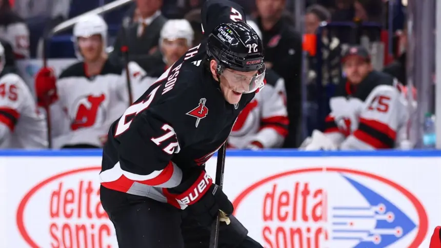 Thompson de Sabres Ajusta Cuentas con Noesen de Devils Tras Polémica 1 Thompson de Sabres Ajusta Cuentas con Noesen de Devils Tras Polémica