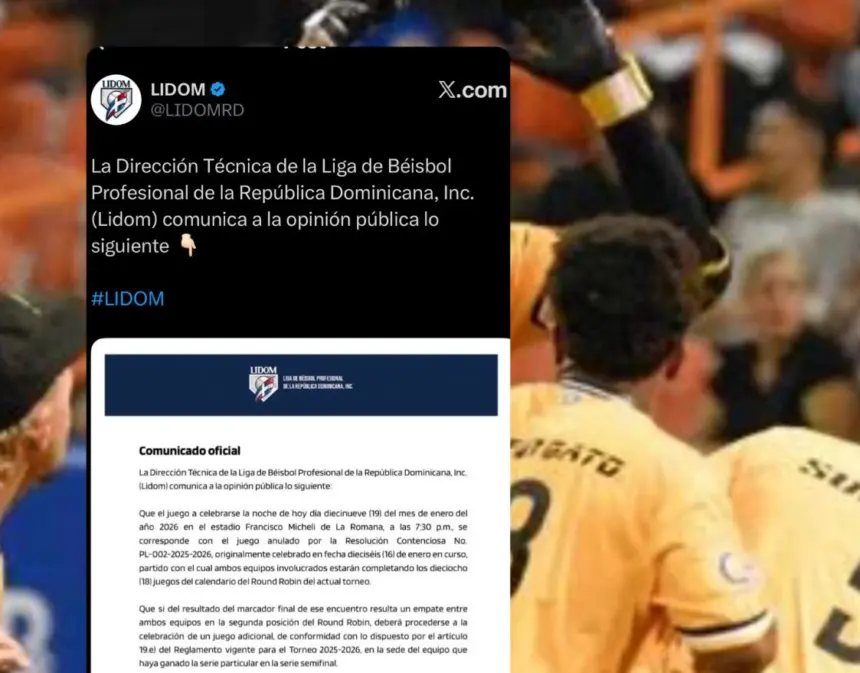 LIDOM Confirma: Toros vs. Águilas de hoy, juego pendiente del 16 de enero 1 LIDOM Confirma: Toros vs. Águilas de hoy, juego pendiente del 16 de enero