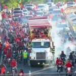 Leones del Escogido celebran corona 18 con caravana de campeones en Santo Domingo