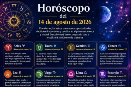 Horóscopo 14 de agosto 2026: predicciones y números de la suerte