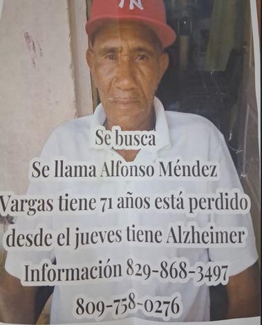 Buscan intensamente a Alfonso Méndez, desaparecido con Alzheimer