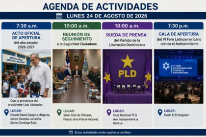 Agenda del día: eventos destacados en República Dominicana este lunes