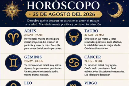 Horóscopo del martes 25 de agosto de 2026: predicciones para tu signo