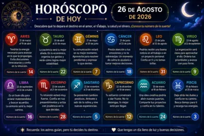 Horóscopo de hoy 26 de agosto 2026: tu número de la suerte y predicciones