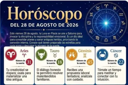 Horóscopo 28 de agosto 2026: tu número de la suerte y predicciones