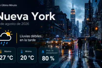 Pronóstico del tiempo en Nueva York: lluvias previstas para esta tarde