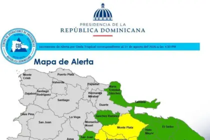 COE eleva a alerta amarilla cuatro provincias por lluvias en RD