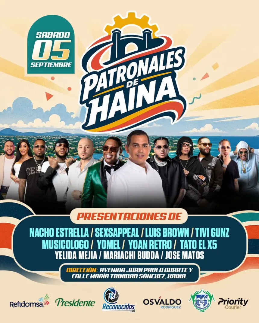 Fiestas Patronales Haina 2024: Cartelera oficial y grandes artistas