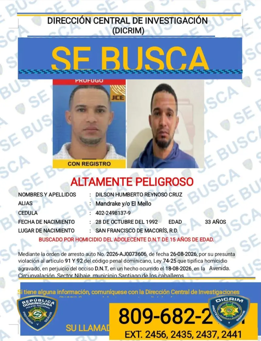 Policía busca a Mandrake por homicidio de adolescente en Santiago