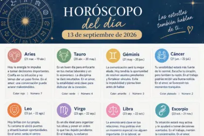 Horóscopo 13 de septiembre 2026: predicciones y tu número de la suerte