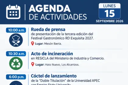 Agenda de eventos destacados en República Dominicana este 15 de septiembre