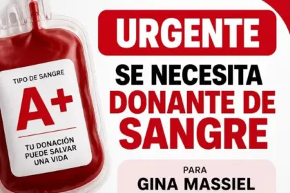 Urgente: Gina Massiel necesita donantes de sangre A positivo en Cedimat