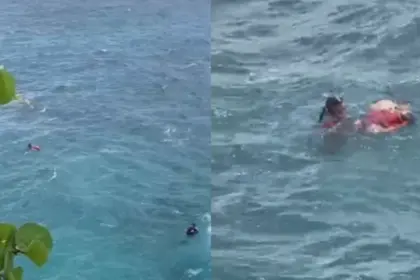 Bomberos intentan recuperar cadáver en el mar Caribe tras fuerte oleaje