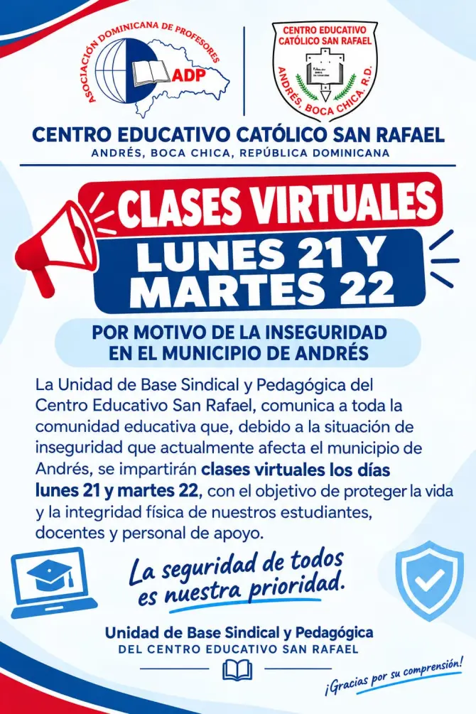 Inseguridad en Boca Chica obliga a suspender clases presenciales