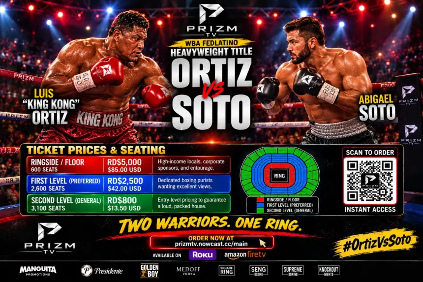 Luis Ortiz vs Abigail Soto en gran cartelera de boxeo en Santo Domingo