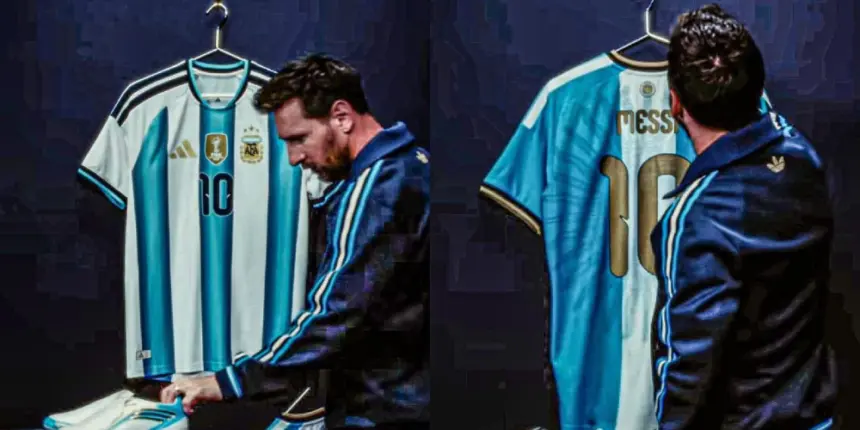 Messi presenta la camiseta oficial para su despedida de Argentina