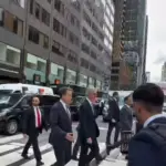 Abinader recorre a pie calles de Nueva York previo a la Asamblea ONU
