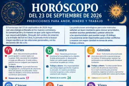 Horóscopo 23 de septiembre 2026: predicciones de amor, dinero y trabajo