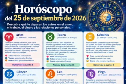 Horóscopo 25 de septiembre 2026: predicciones para los 12 signos