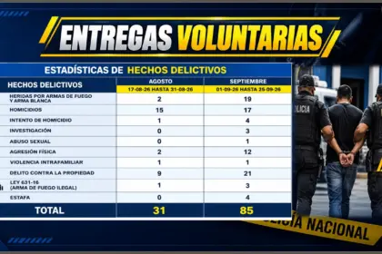 Policía Nacional registra 116 entregas voluntarias en dos meses