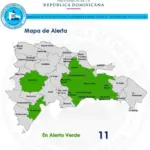 COE emite alerta verde en 10 provincias y el Distrito Nacional por lluvias