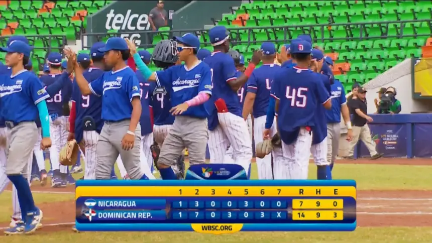 RD vence a Nicaragua 14-7 y empareja su récord en el Mundial U15