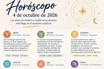 Horóscopo 4 de octubre 2026: Predicciones para cada signo zodiacal