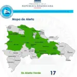 COE sube a 16 las provincias en alerta verde por vaguada en RD