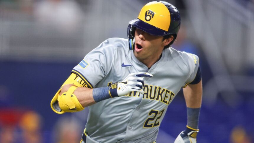 Yelich, unstoppable: HR and hit streak propel Brewers despite injury