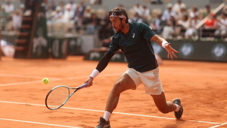 Musetti warned for hitting ball at line judge at Roland Garros