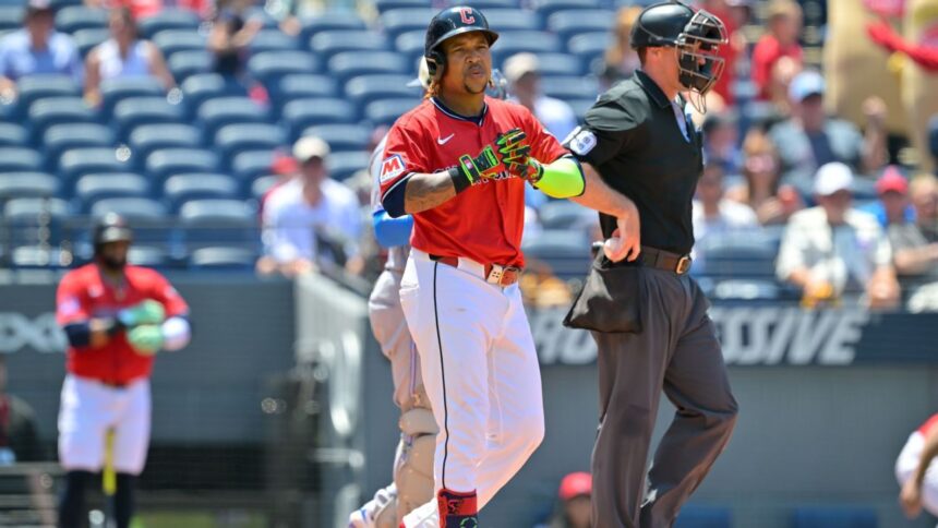 José Ramírez out of Guardians lineup due to hit: Day-to-day