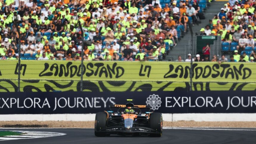 Norris Sets Pace in British GP Practice, Leclerc Second
