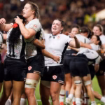 Canada prepares for the Women's Rugby World Cup final with headphones