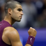 Alcaraz and Raducanu in tennis exhibition at the Marlins stadium