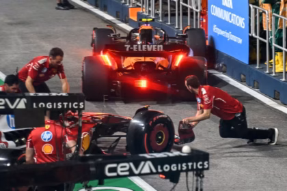Norris collides with Leclerc in pits; Russell and Lawson, incidents in Singapore