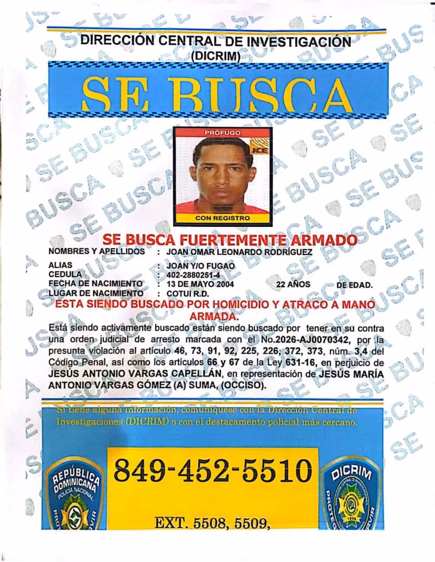 Suspect arrested for the murder of a man who was defending his grandson in Cotuí