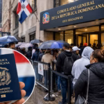 Dominicans in NY brave the rain for their new electronic passport