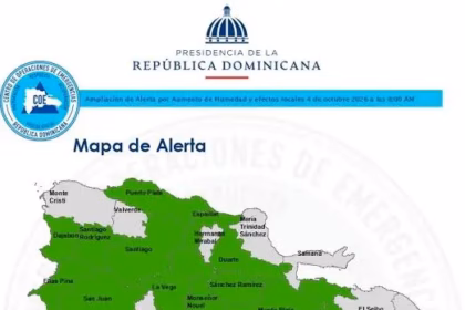 COE raises to 16 the number of provinces on green alert due to a trough in the DR
