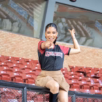 Melissa Santos debuts as the official cheerleader for the Gigantes del Cibao